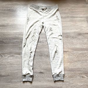 ANTHROPOLOGIE • Philanthropy • Distressed Joggers / Track Pants • Size Small